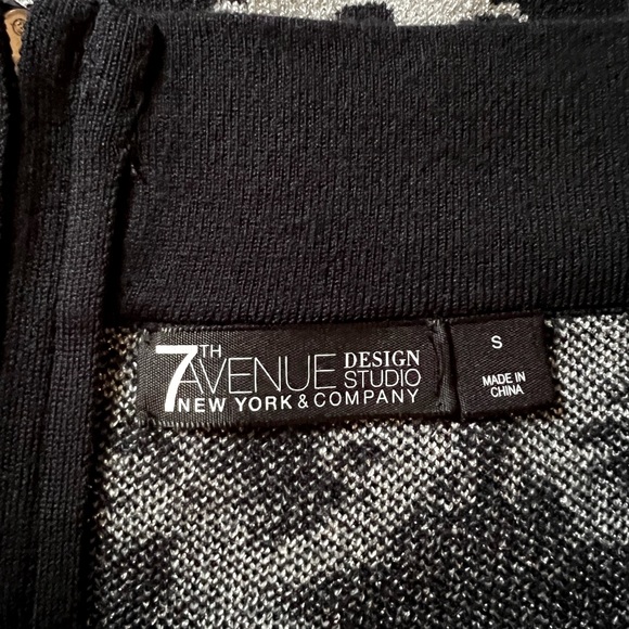 7 th Avenue Design Studio NYC Navy Silver Lurex Knit Skirt S - Picture 9 of 9